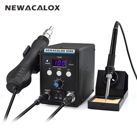 Newacalox V W Lead Free Soldering Station Bga Rework Smd Hot Air Gun Heat Eletric
