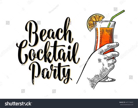 Alcohol Cocktail Sex On Beach Slice Stock Vector Royalty Free Shutterstock