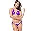 Iwemek Women Wet Look Bikini Set Metallic Lace Up Triangle Sexy Lingerie Halter Swimwear