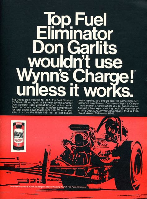 1969 Wynns Charge Don Garlits Advertisement
