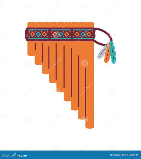 Native American Flute Instrument Stock Illustration Illustration Of