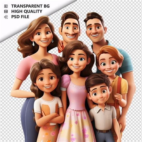 Familia Latina Humilde En D Estilo De Dibujos Animados Fondo Blanco Iso Archivo Psd Premium