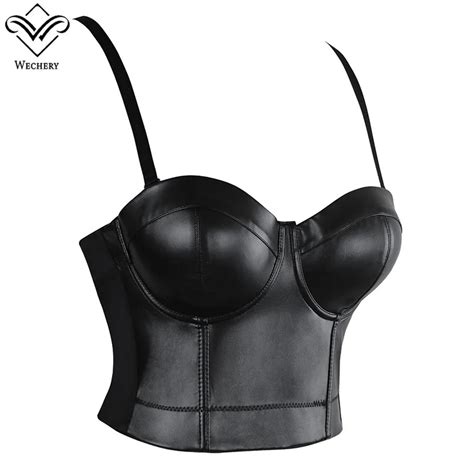FREE SHIPPING Women Leather Bra Tops Gothic Push Up Bra Corsage Sexy Lingerie JKP Allkpop Shop