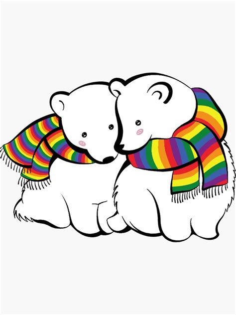 Cute Polar Bear Sticker Cute Polar Bear Phone Case Gay Pride Bears Gay Pride Sticker Gay