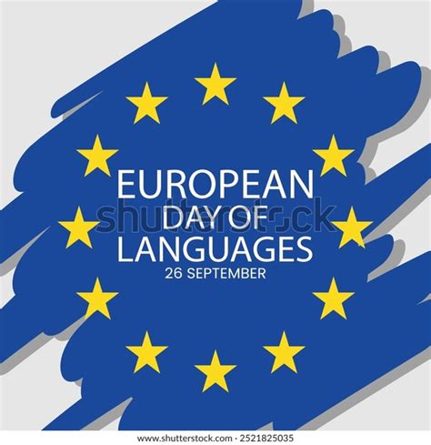 European Day Languages Poster Design European Stock Vector Royalty