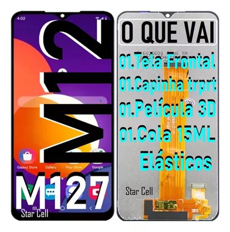 Tela Frontal Original M12 M127 Cola capinha película 3d Frete grátis