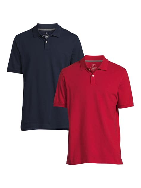 George Mens Pique Polo Shirts With Short Sleeves 2 Pack Sizes S 3xl