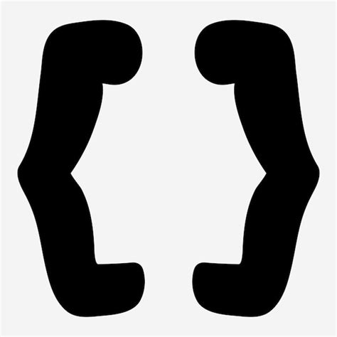 Символ фигурной скобки | Премиум векторы