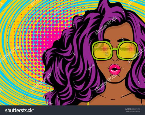 Mujer De Arte Pop Negro Estilo Vector De Stock Libre De Regalías 646005379 Shutterstock