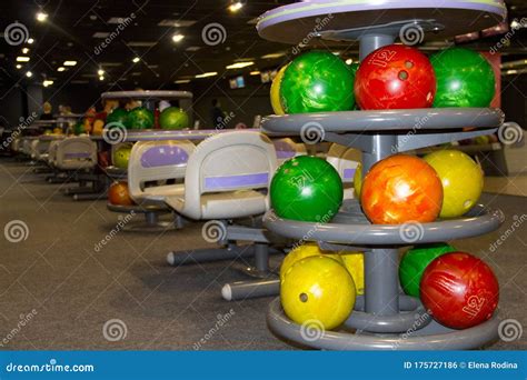 Bowling Alley Bowling Balls Close Up Bowling Alley Bowling Balls