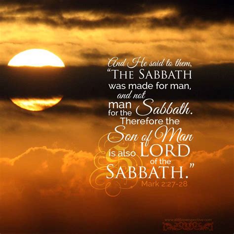 And He said to them, "The Sabbath was made for man, and not man for the ...