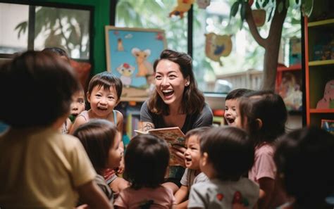 Premium Photo | Joyful Preschool Storytime at Daycare