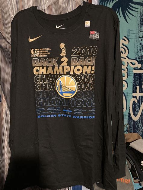 Nike Golden State Warriors 2018 Nba Finals Back To Back Champions T