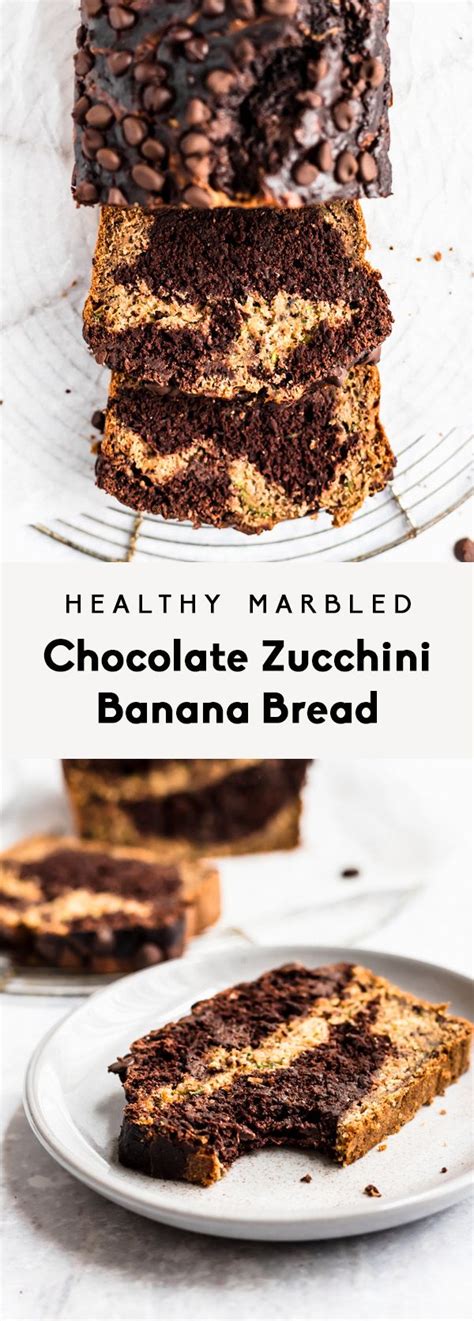 Healthy Marbled Chocolate Zucchini Banana Bread Ambitious Kitchen Recipe Zucchini Banana