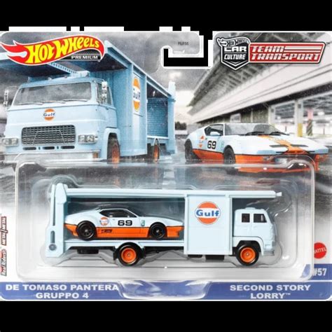 Mattel Hot Wheels Premium 2023 Team Transport 57 De Tomaso Pantera Gruppo 4 Second Story Lorry