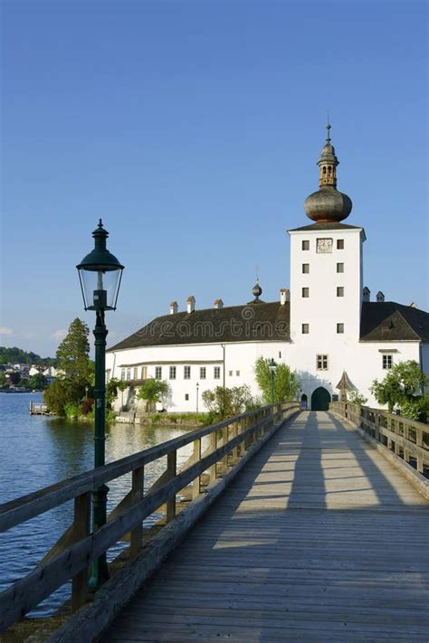 The Castle Of Schloss Ort Gmunden Town Traunsee Lake Austria Stock