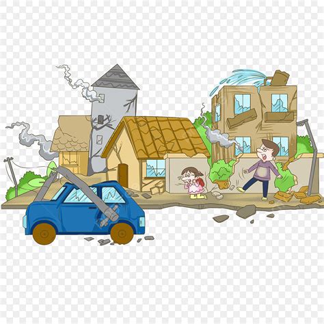 Collapsed House Clipart Transparent Background Earthquake Disaster