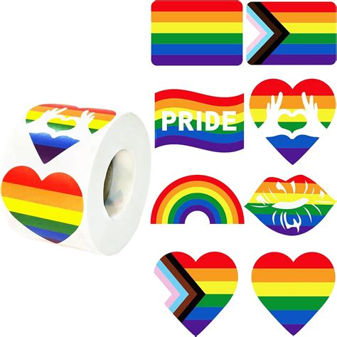 Amazon 600pcs Gay Pride Stickers Progress Pride Rainbow Heart Stickers For Gay Lesbian