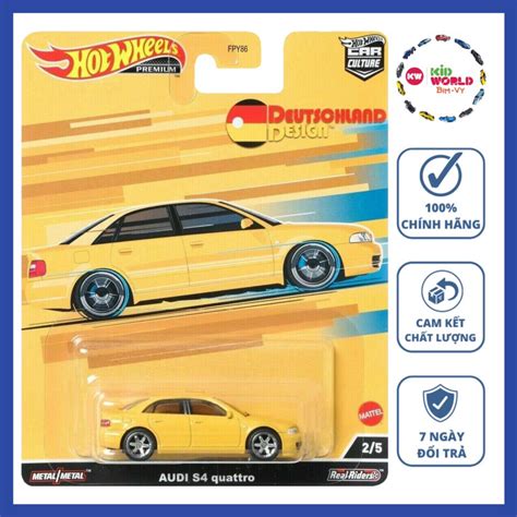 Xe mô hình Hot Wheels Premium Car Culture Deutschland Design Series Audi S4 Quattro HCJ95 bánh