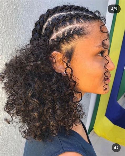 Penteado Com Trança Cacheado Curto - Ideas de penteados com tranças | Tranças cacheado curto, Trancas cabelo ...
