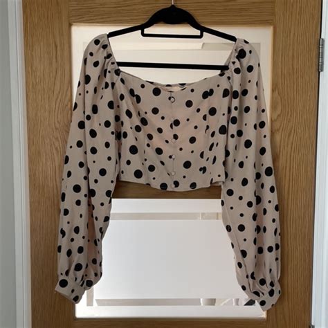 Missguided Nude Polka Dot Top Never Been Worn In Depop