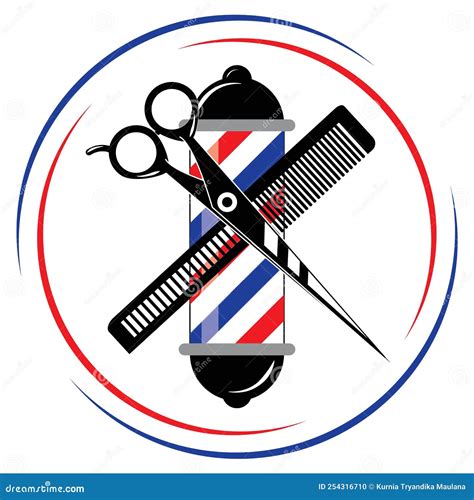 Vector Logo Icon Barbershop Scissors Comb Lamp Stock Vector