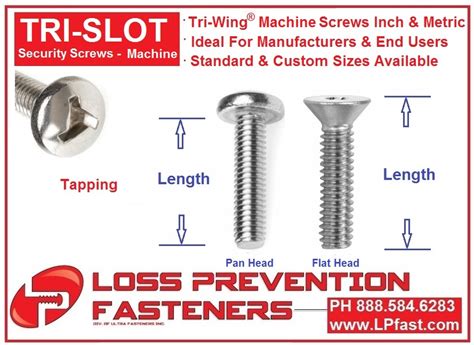 Tri Wing Machine Screws Loss Prevention Fasteners