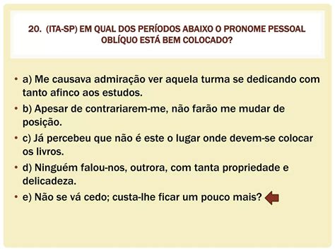 Colocação Pronominal  Exercícios - 9