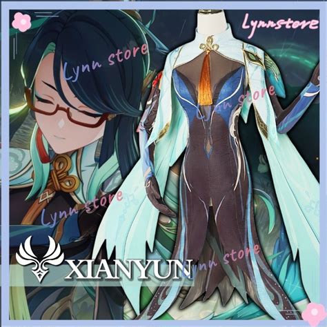 cosplay liyue xianyun costume wig accessories full set genshin