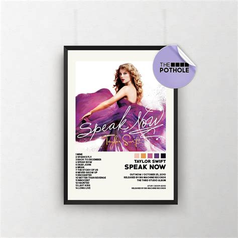 Taylor Posters Speak Now Poster Album Cover Poster Sold By A Moving