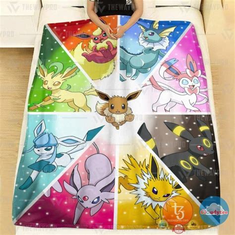 Pokemon Eevee Evolution Blanket Hot Sale