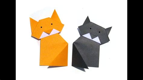 Origami How To Make An Easy Cat Youtube