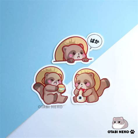 Tanuki Stickers By Otabineko On Deviantart