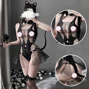 Kawaii Lingerie Cosplay Set For Women Sexy Cat Girl Outfits Slutty Roleplay Underwear Nightgown