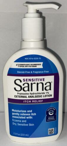 Sarna Sensitive Anti Itch Lotion 7 5 Fl Oz 222 Ml 303160230752 Ebay