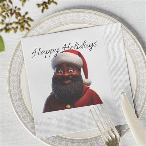 Black Santa Napkin - Etsy Australia