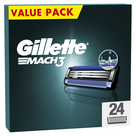 Gillette Mach3 Razor Blades for Men - 24 Pack Refills | Stronger than