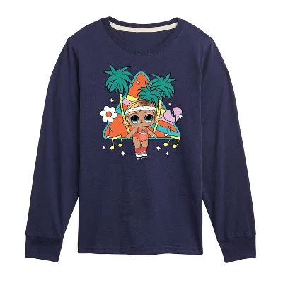 Lol Surprise Boogie Babe Palm Trees Long Sleeve Graphic T Shirt Navy 5t Target