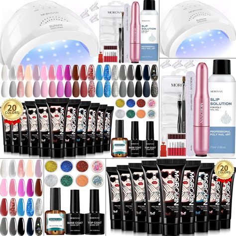 Morovan Poly Gel Nail Kit 20 Colors Poly Gel With Uv