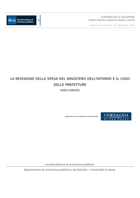 (PDF) La revisione della spesa del Ministero dell’interno e il caso ...