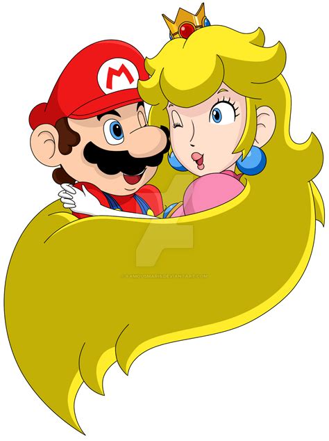 Peach Covering Mario With Her Long Hair By Famousmari5 On Deviantart