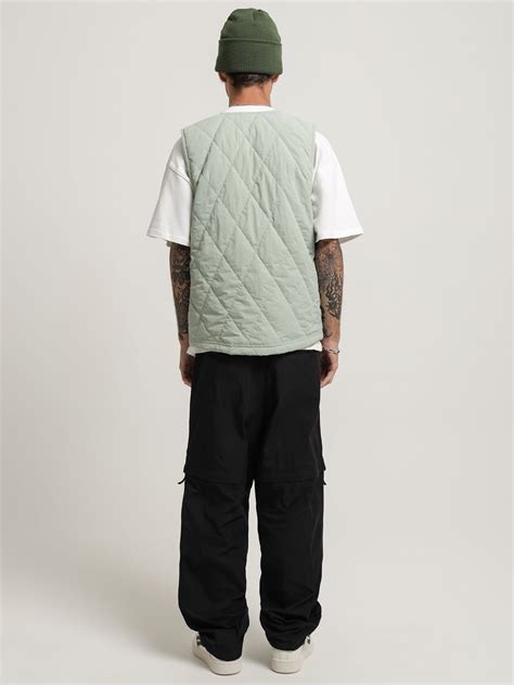 Stussy Unisex Diamond Quilted Vest In Sage Sage Glue Store