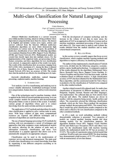multi class classification  natural language processing