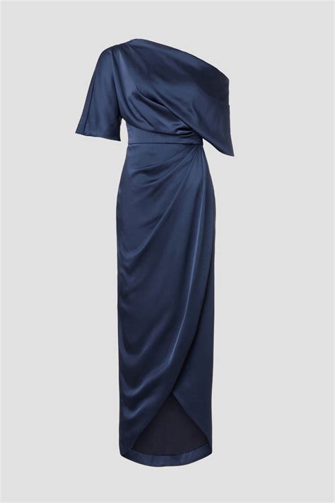 Rayna One Shoulder Draped Gown By Theia Rent The Runway