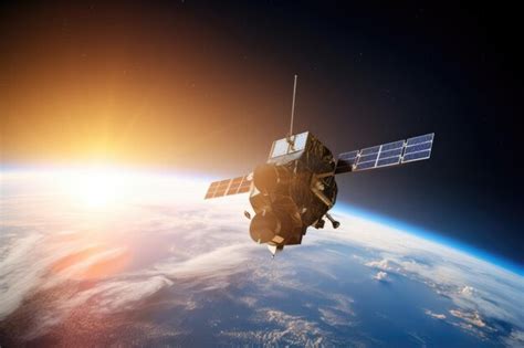 Premium Ai Image Satellite Hovering Above The Earth With View Of
