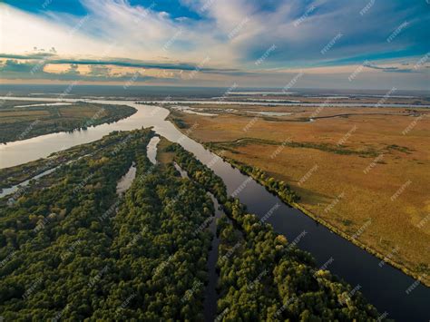 Premium Photo | Aerial view of the river kherson region kherson ukraine