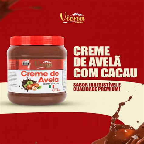 Creme De Avelã Viena É Bom - Creme De Avelã Com Cacau 1,01kg Viena Cacau - Colibri Festas