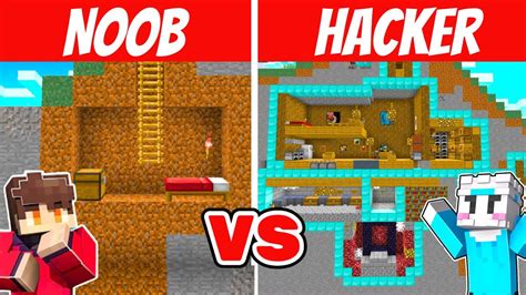 Noob Vs Hacker I Cheated In A Secret Base Build Challenge Minecraft