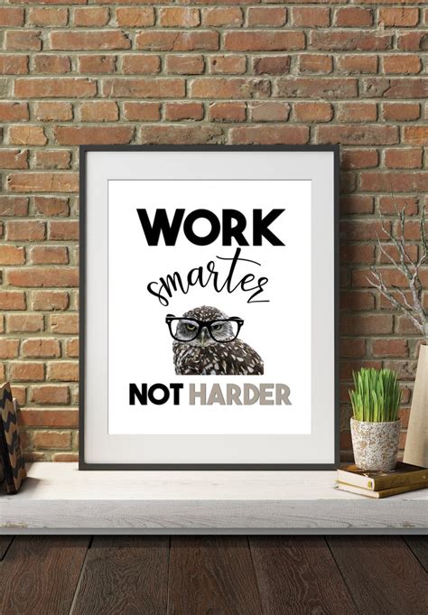 Work Smarter Not Harder, Printable, Coworker Gift, Office Decor ...