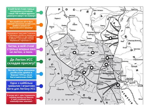 Події І світової війни на українських землях - Діаграма з мітками